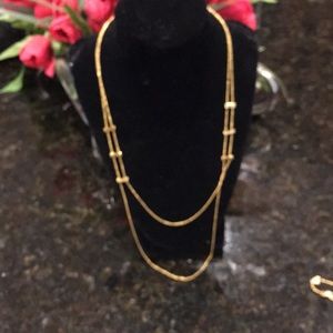 Three bar. Two tier gold Gorjana necklace
